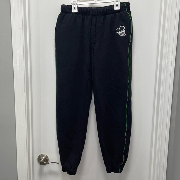Disney x Forever 21 Joggers Mickey Mouse Patch Embroidered Full Length Ankle - Picture 1 of 9